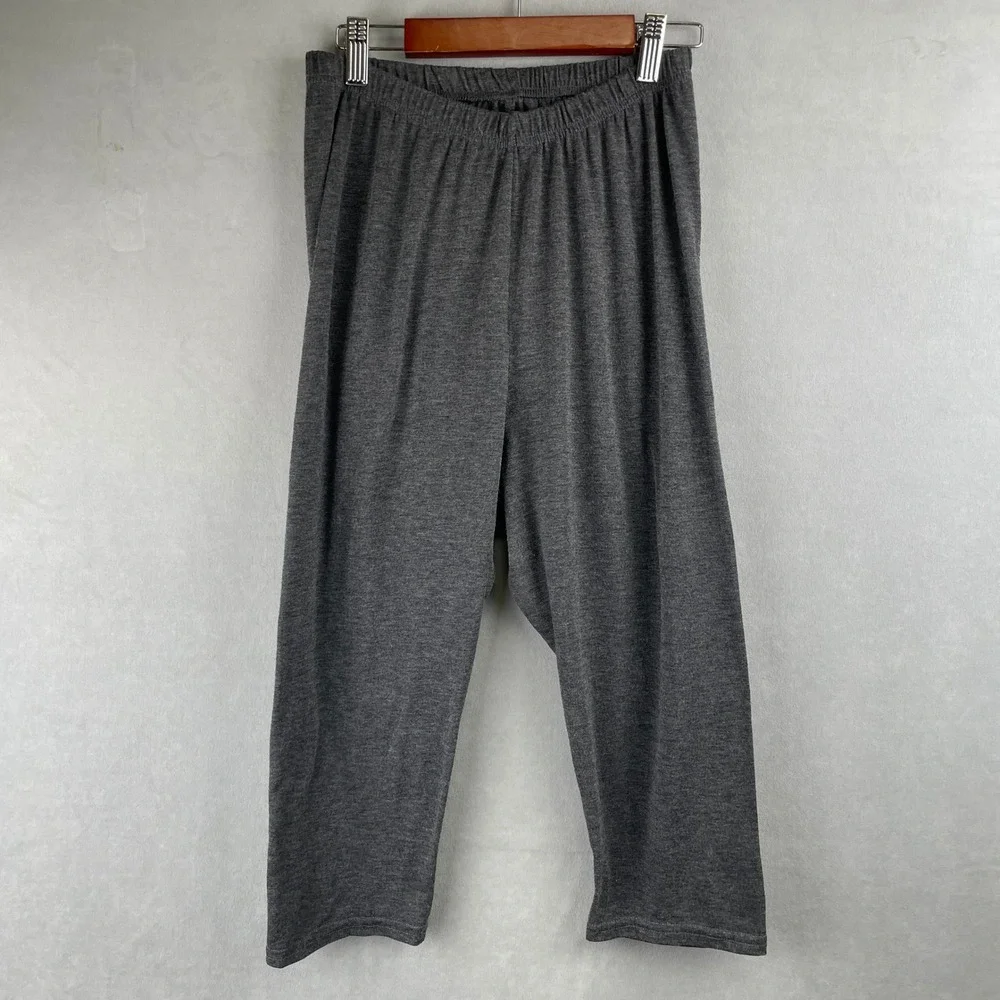 Boohoo Wmn Charcoal Grey Heathered Jersey Maternity Lounge Capri Pants Elastic 6
